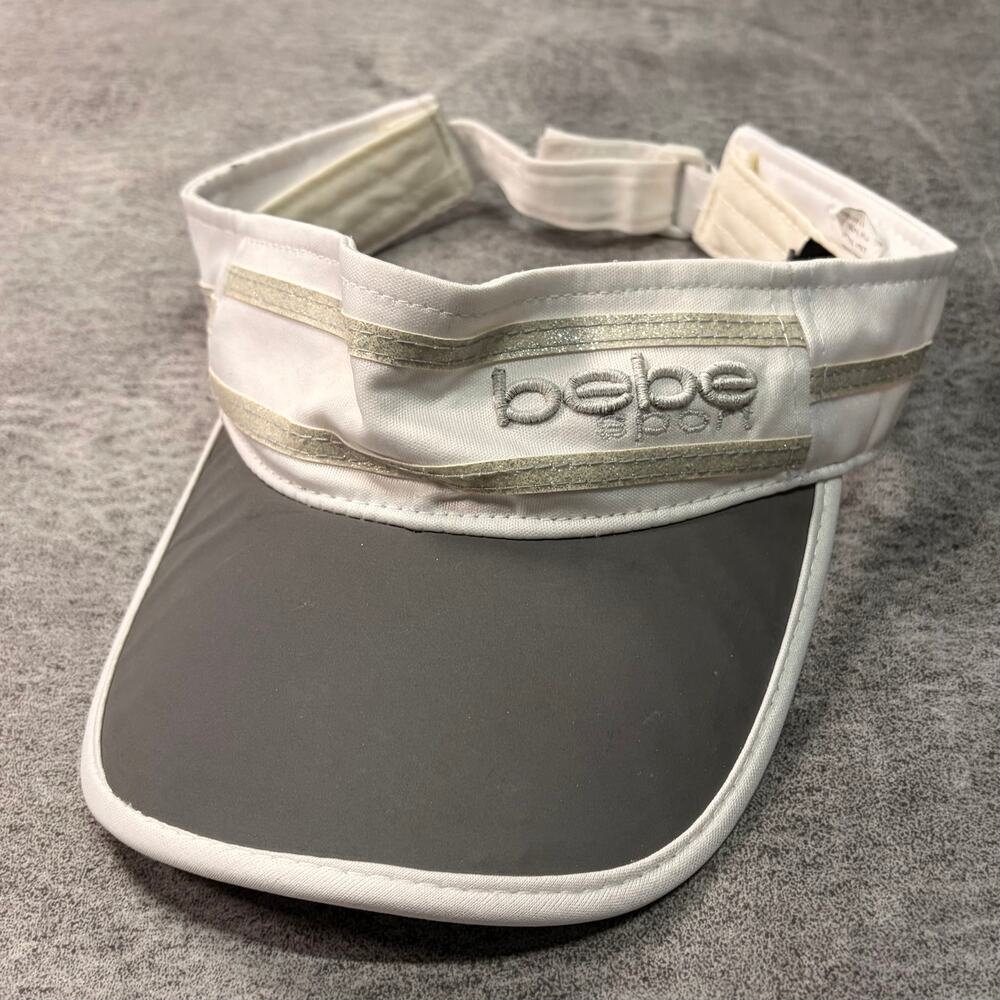 Bebe Sporty Y2k Metallic White Visor